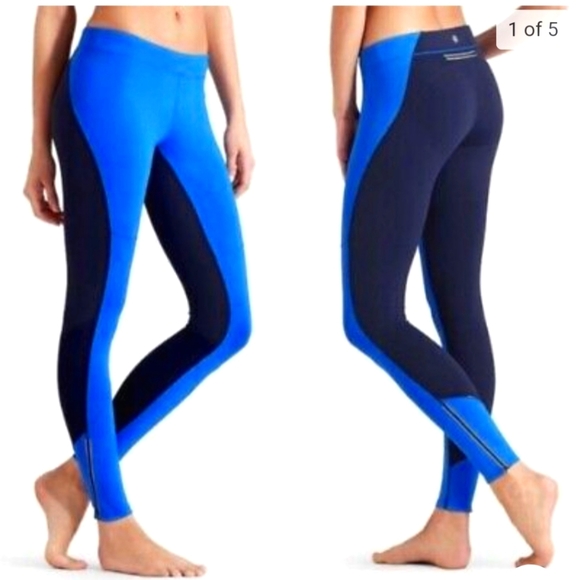 Athleta Womens Leggings X Small Blue Stretch - Picture 1 of 5